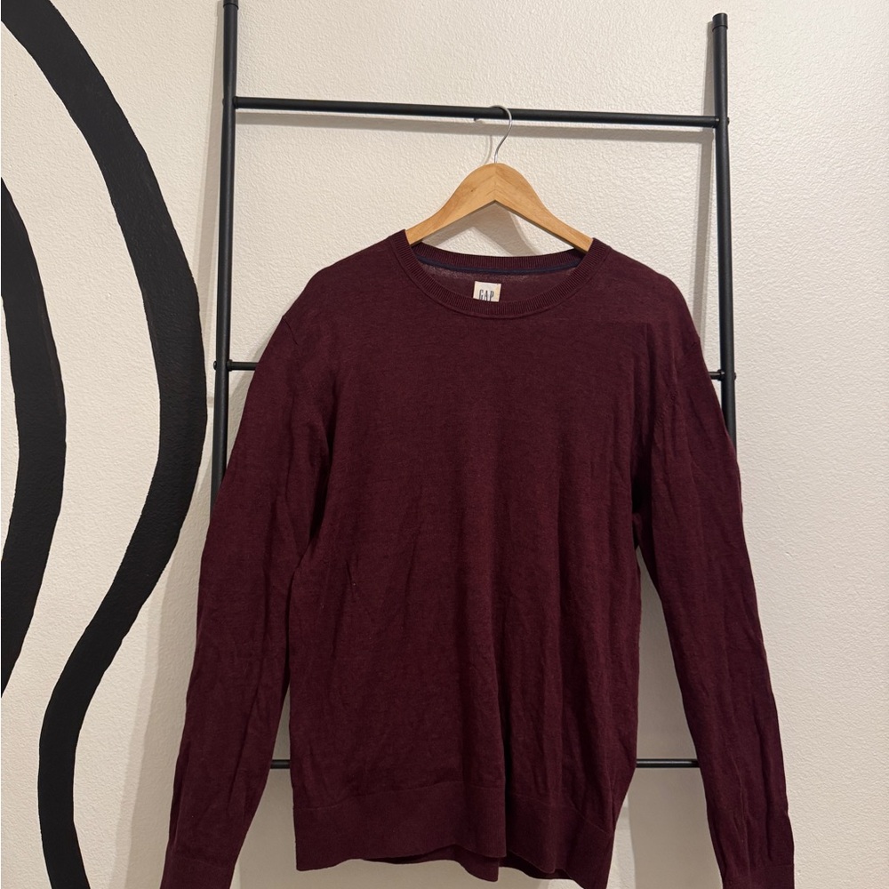 GAP Men's Deep Red Crewneck Sweater